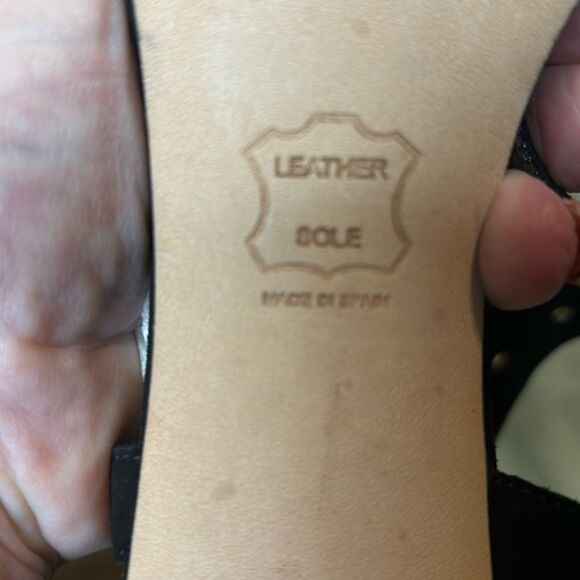 STUART WEITZMAN Cuffy T-Strap Grommet-Detail Heels - Picture 8 of 8